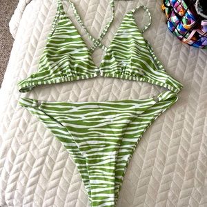 Green Zebra Bikini